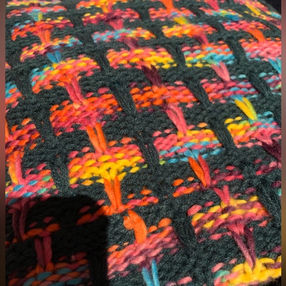 Cardigan Multicolored w/fringe Long sleeve - Picture 4 of 5